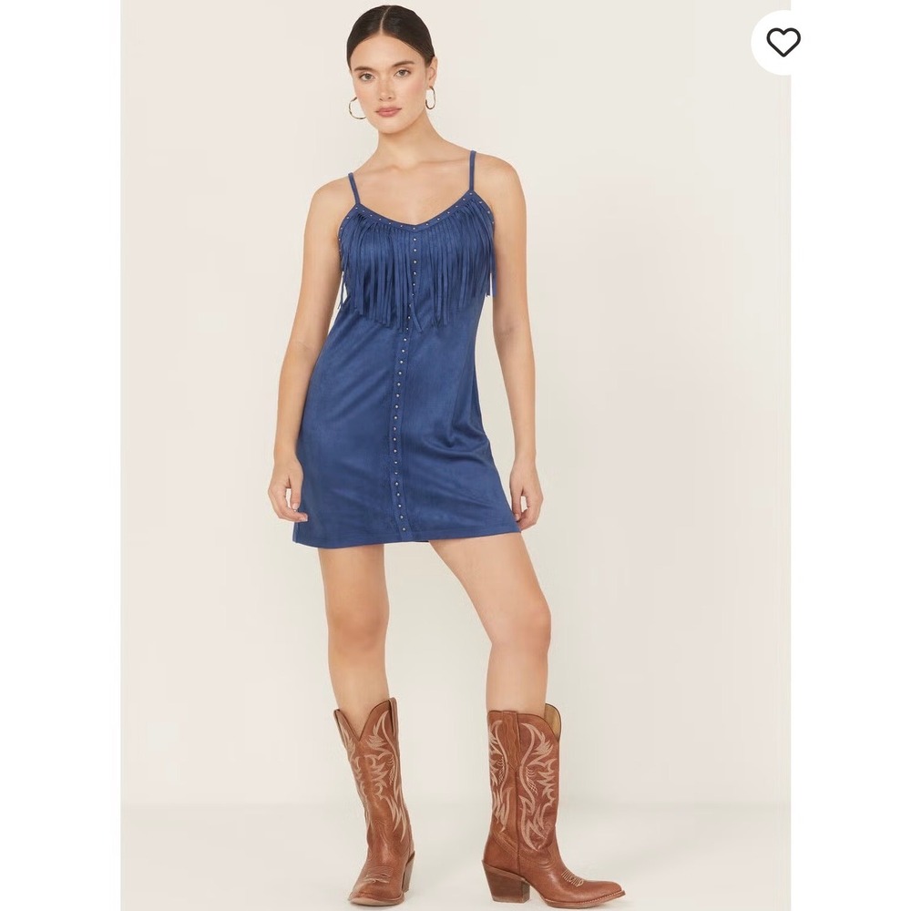 Idyllwind Blue Fringe Mini Dress